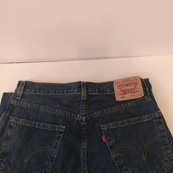 Levi's 505 Blue Regular Fit Boot Cut 100% Cotton Jeans sz 32 x 29 - Picture 4 of 6